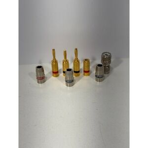 Monster Cable Audio Connector Lot Gold Plated Banana Plugs & Adapters 8pc mix‎